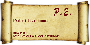 Petrilla Emmi névjegykártya